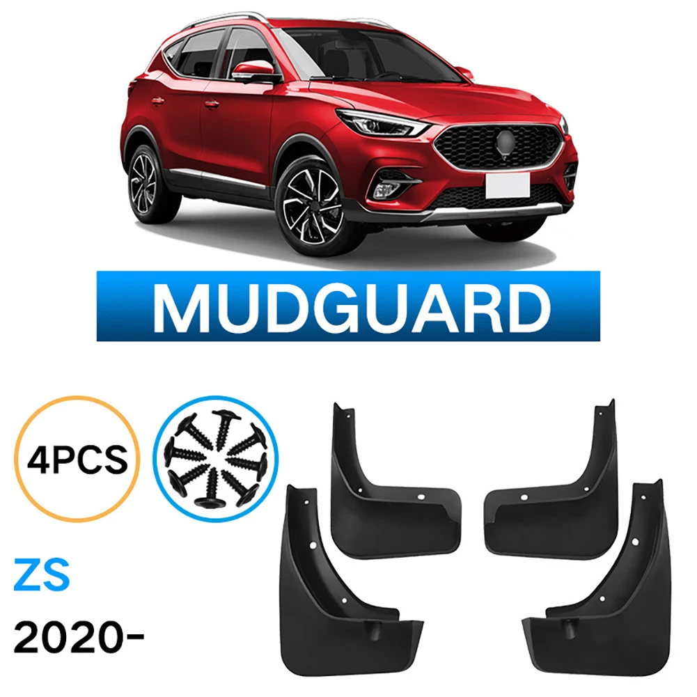 4Pcs Mud Flaps Front And Rear Side Splash Guards Fender Flares Kit, No Drilling Mudguards Mudflaps, Exterior Accessories