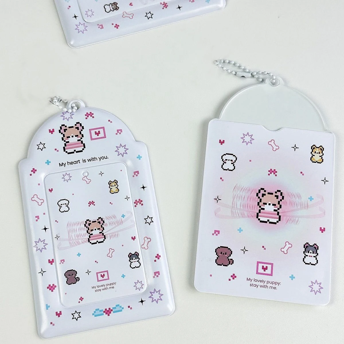 1pcs Photo Card Holder Keychain Id Badge Holder,3 Inch Photocards Holder Protective Sleeves Id Case Holder 3