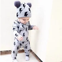 Baby Boy Girl Rompers Long Sleeve Cotton Baby Boy Clothes Lightning Print Fashion Infant Clothing Jumpsuit Autumn 2