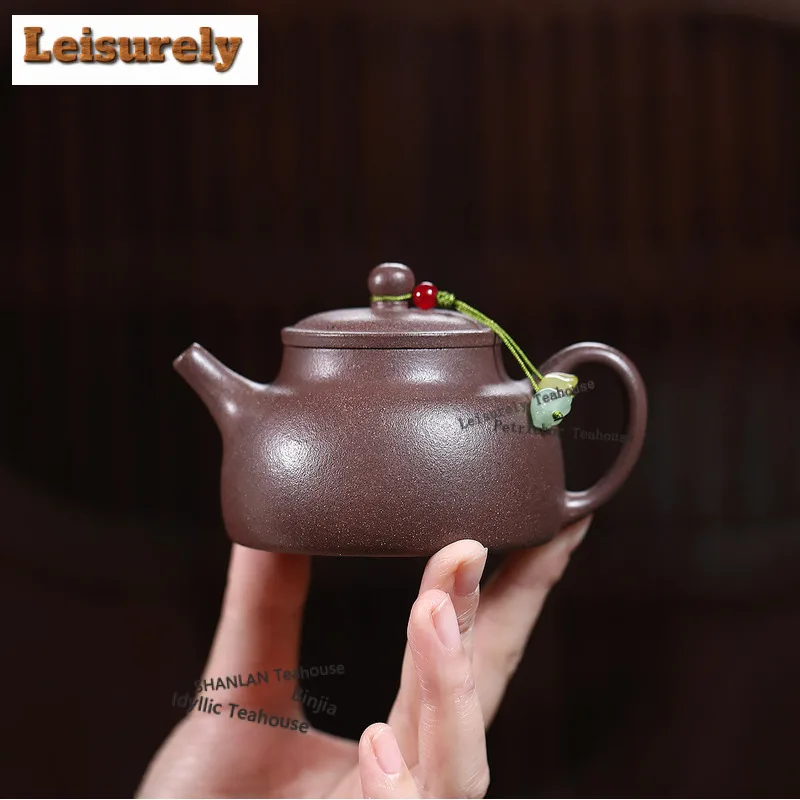 150ml Traditional Yixing Purple Clay Teapots Handmade Pot Raw Ore Peach Blossom Mud Tea Infuser Kettle Zisha Teaset Tea Services