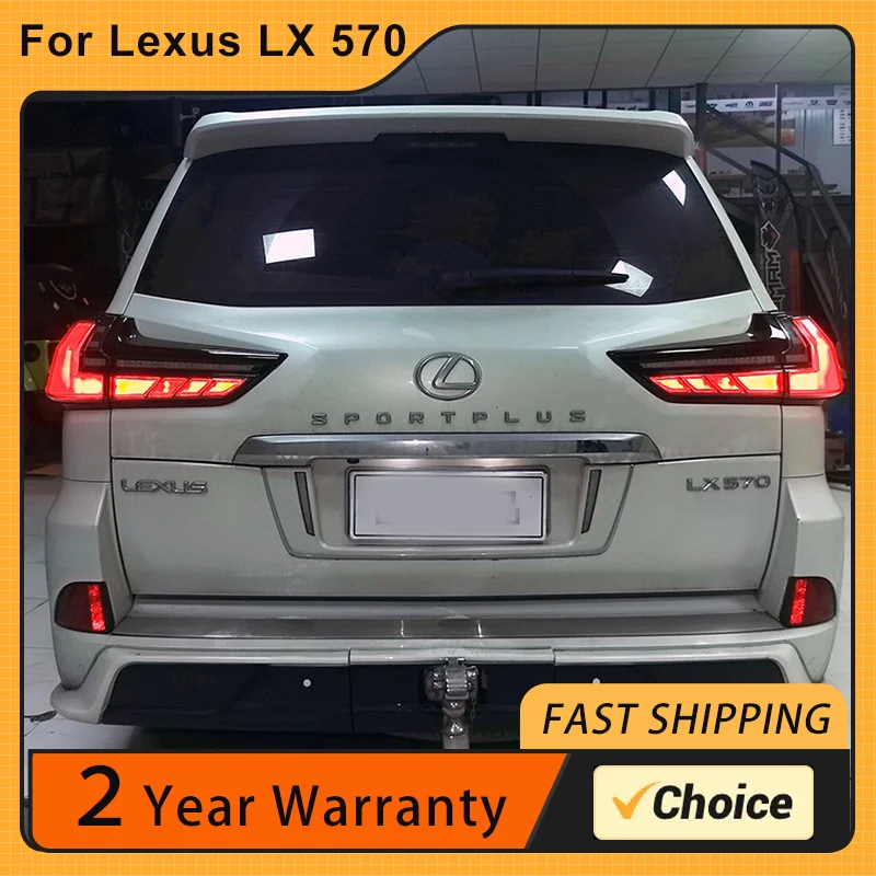 2016 2019 렉서스 LX570 용 테일 라이트 어셈블리 수정, 러닝 말, 러닝 워터 스티어링 LED 리어 테일 라이트