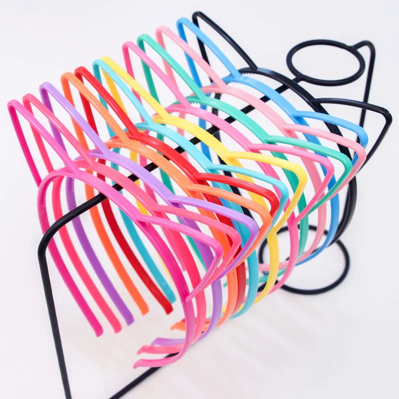 

12PCs girls ear headbands candy color ears headband plastic teeth hairbands family decoration party hair accessories