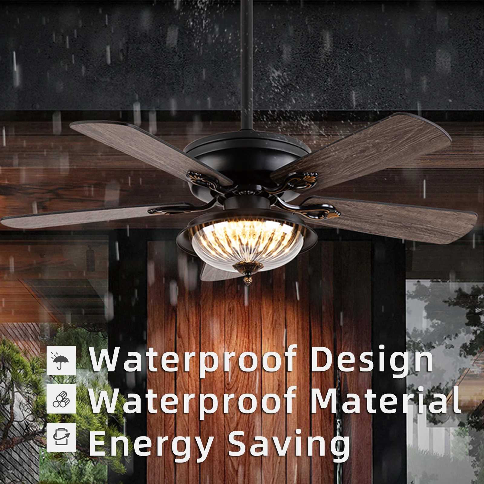 Outdoor ceiling fan light ceiling fan led ceiling fan lights led fan light pavilion garden ceiling fan waterproof intelligent variable frequency electric light