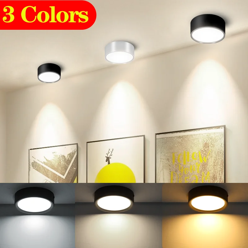 

Spots Led Light Embutir Surface Mounted Downlights 220V Panel Spotlights For Family Living Room Ceiling Lamp
