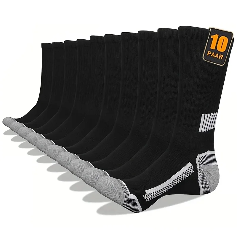 Basketball Crew Socks Set | Men’s Breathable Cushioned Sports Socks, Multi-Color