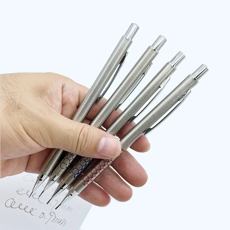 0,5 0, 07 0,7mm Metall Druck bleistift mit Radiergummi Set 2b/hb Blei Kunst Skizze Zeichnung liefert automatische Bleistift Schreibwaren