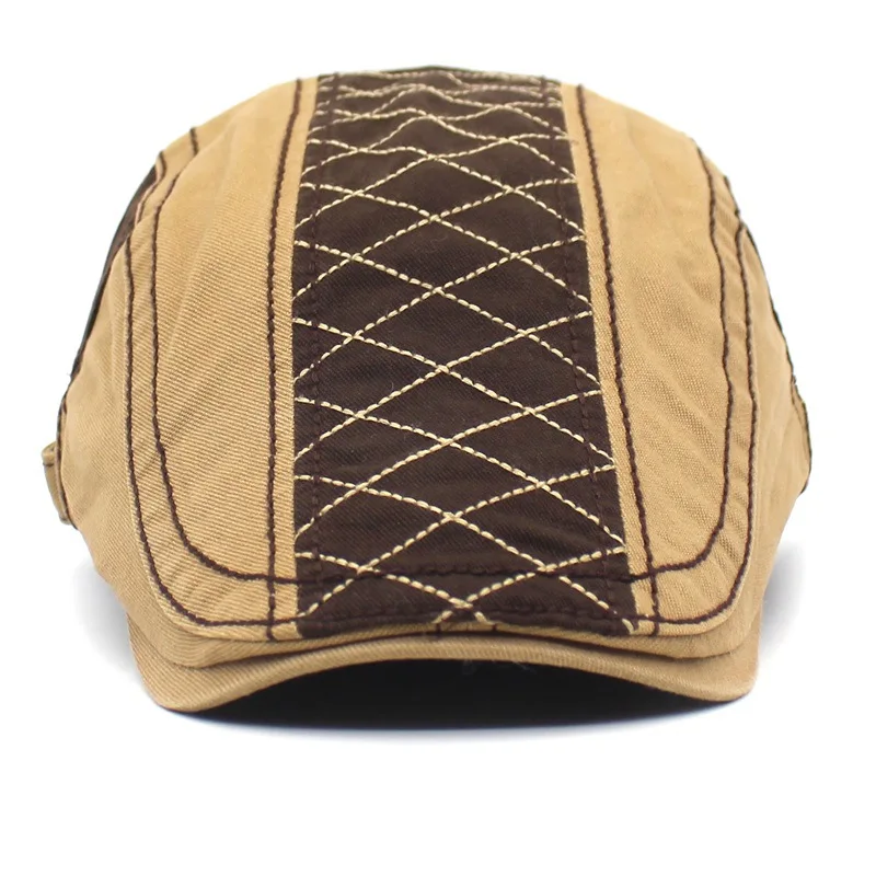 Men's Retro Berets Hat For Women Cotton Visors Embroidery Letter Flat Caps Artist Peaked Newsboy Cap