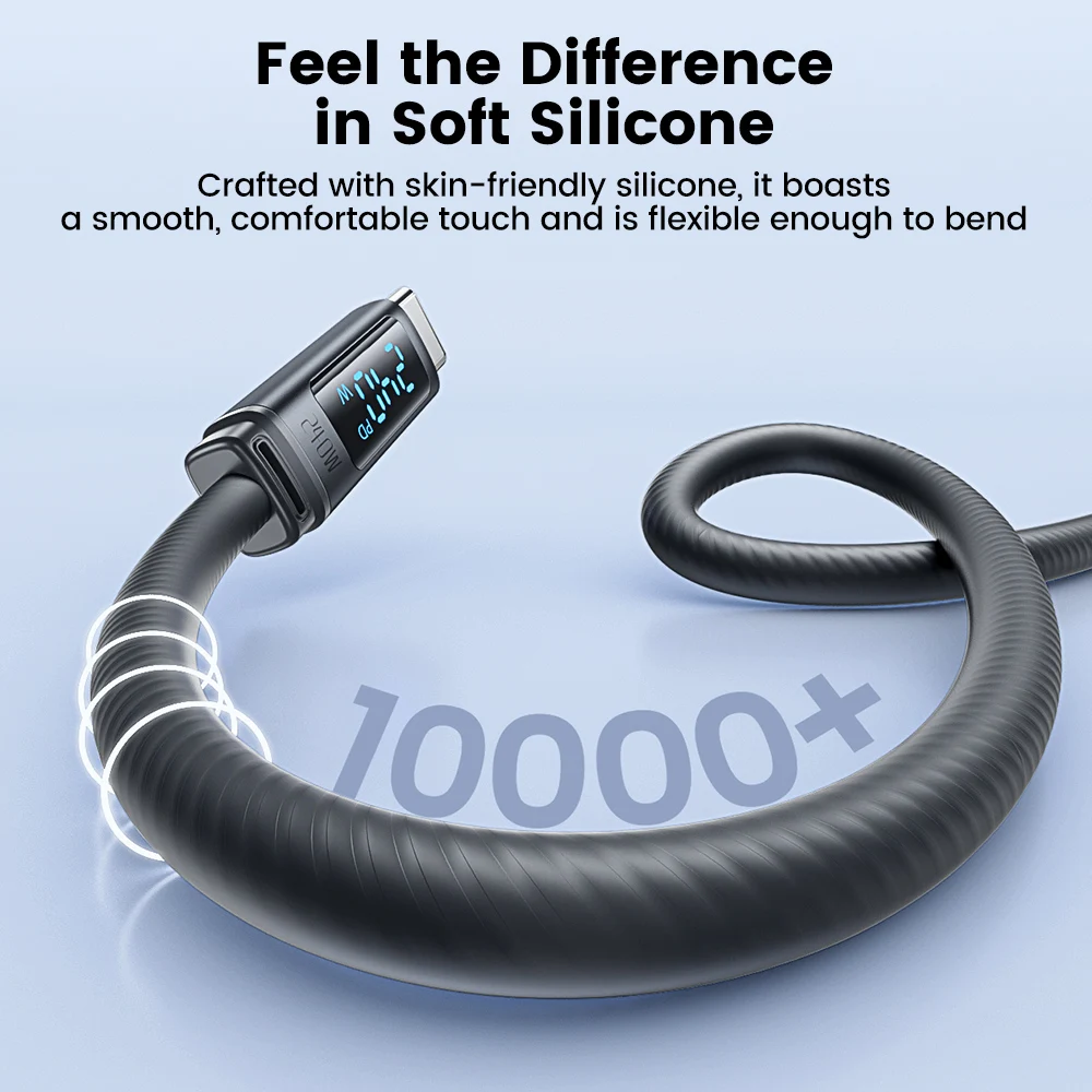 투키 USB C 240W 케이블 고속 충전 타입 C PD 3.1 디지털 디스플레이 실리콘 데이터 케이블 (삼성 맥북 아이폰 16 17 오포용)