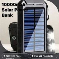 Versatile Outdoor Solar Power Bank 10000mAh 4-in-1: Charge/Light All-Day Use - Image 2
