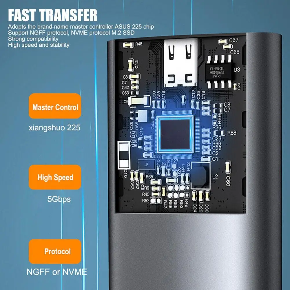 NVME PCIE NGFF SATA ϵ ̺ Ŭ M.2 SSD ̽, M.2 to USB CŸ 3.1, 10gbps SSD , NVME/NGFF  