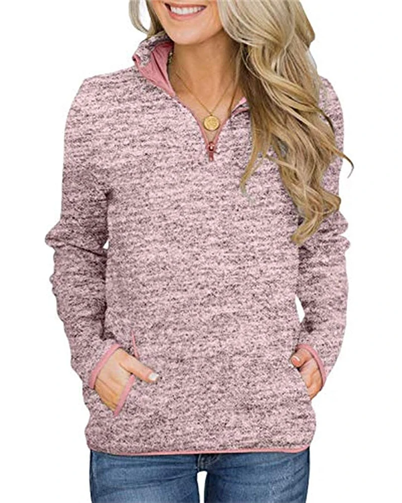 Annie Quarter Zip Pullover With Pockets