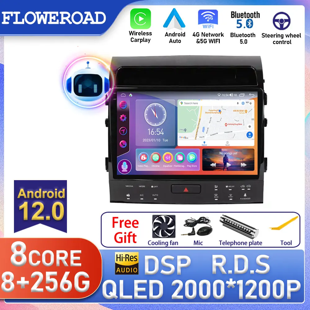 

Автомагнитола на Android для Toyota Land Cruiser 11 200 2007-2015, автомобильное радио, мультимедийный видеоплеер, GPS-навигация, Carplay TV 360 камера