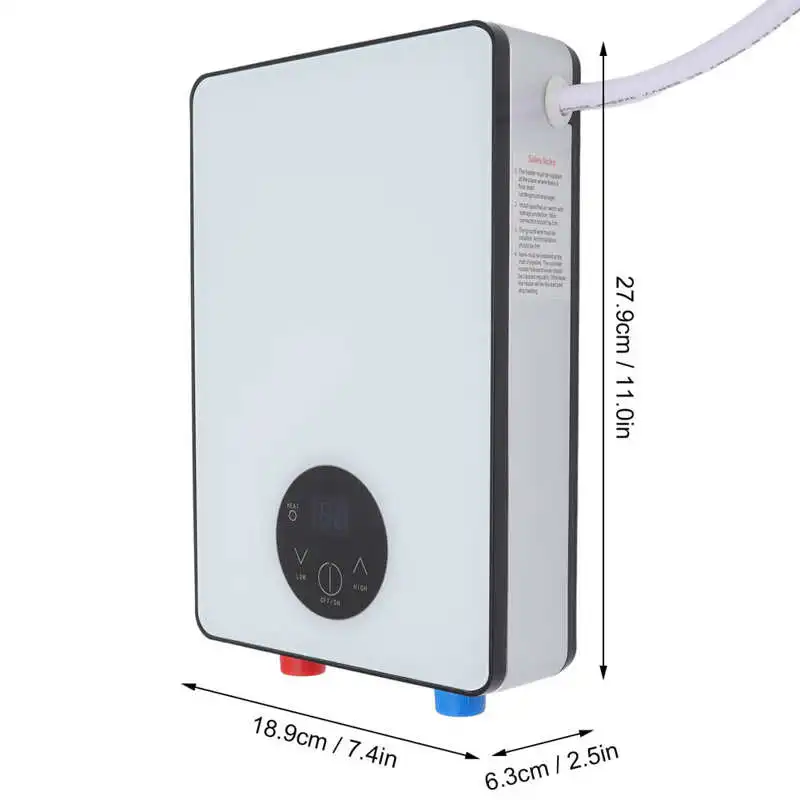 6500 W Elektro-Warmwasserbereiter-Set, Touchscreen, Übertemperaturschutz, Warmwasserbereiter, Duschkopf, 220 V, schnelles Aufheizen_voghion.com