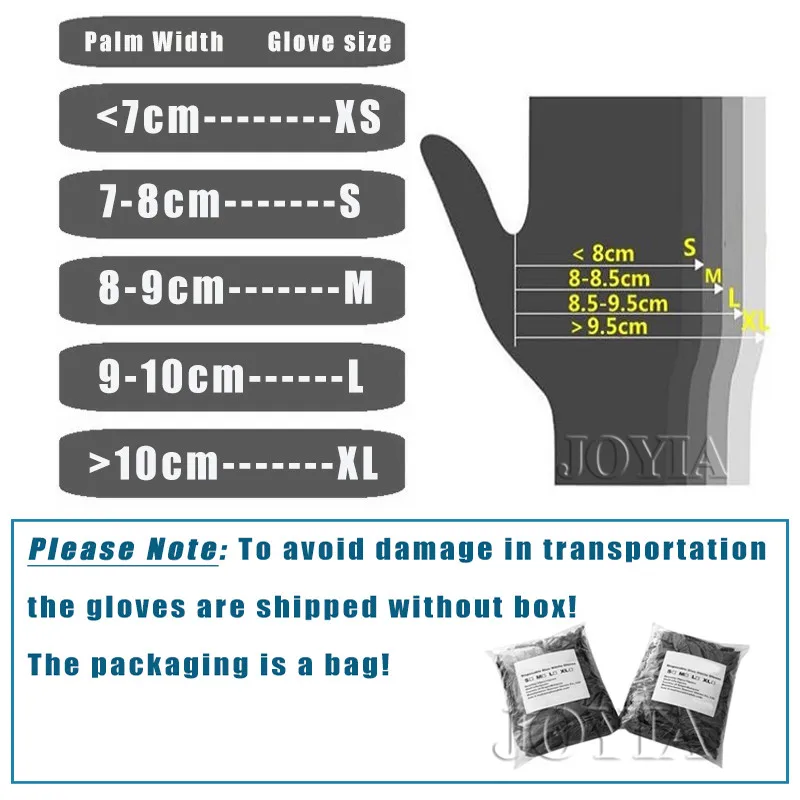 Disposable Gloves Black 100 50 20 pcs Latex Without Powder Nitrile Glove Small Large XS S M L Vinyl Food Handling No Box 6
