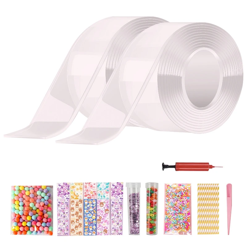 

Pet Nano Glue Kneading Music Blowing Bubble Full Set Of Nano Tape Double-Sided Paste Blowing Bubble Decompression Toy