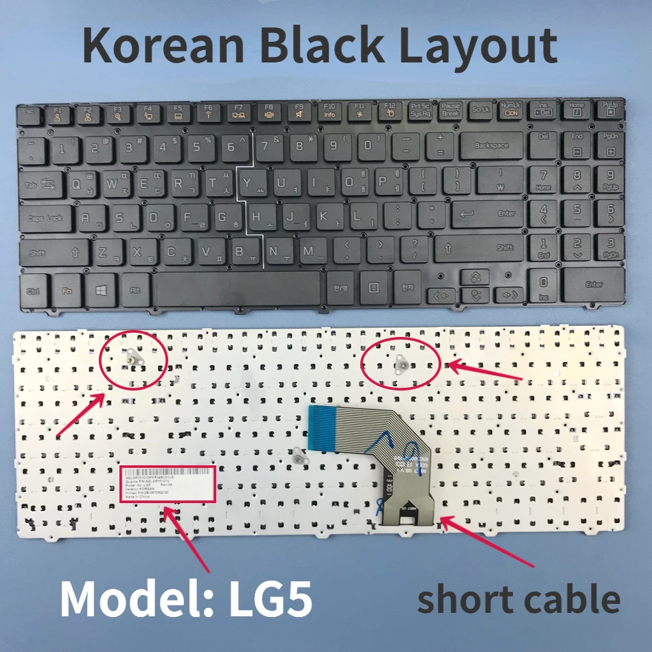 Korean Laptop Keyboard For LG N525 A525 N550 N550-D N550-P LG55 N560 N560-B N560-C ND560 ND560-Y Series KR Layout
