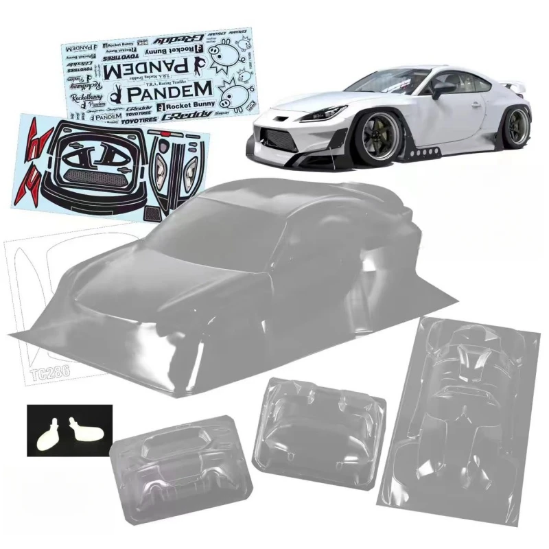 Tc286 1/10 Gr86 Pandem Clear Body Shell + Spoiler Posteriore + Fibbie E Specchietti Luminosi Per Rc Drift Car 257Mm Chassis Tamiya Tt02