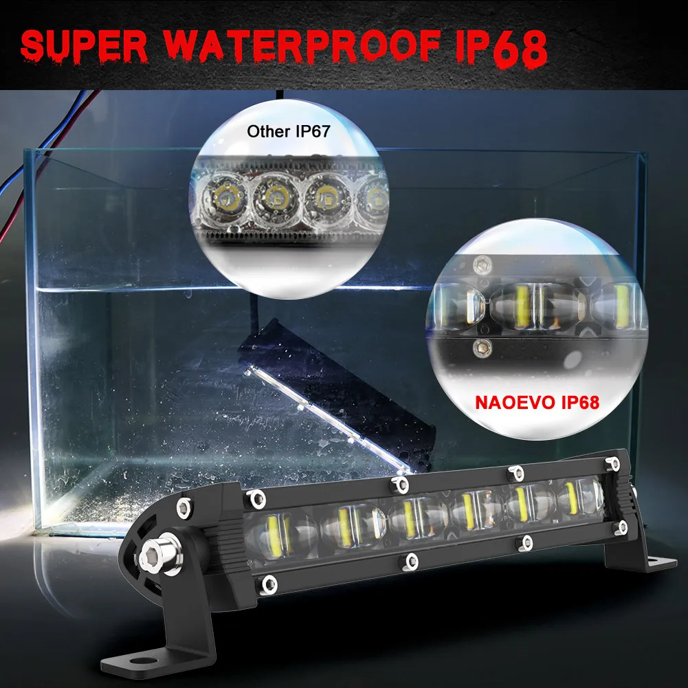 AUXBEAM Ambra 4" LED Pods Luci Da Lavoro Spot Fuoristrada Guida Camion - Foto 9