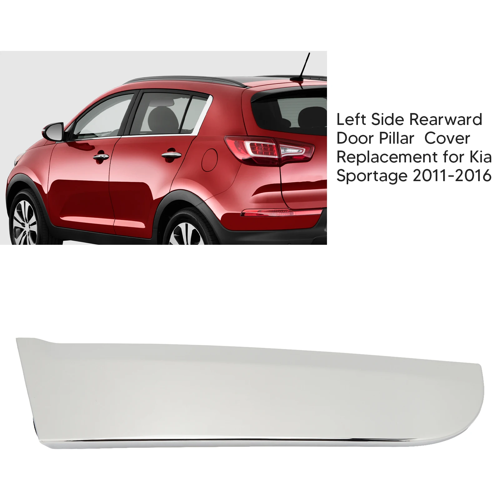 Car Chrome Rear C Pillar Garnish Rear Door Pillar Molding Cover Trim 832703W010 Replacement Sportage 2011-rear door molding replacement,car door trim panel