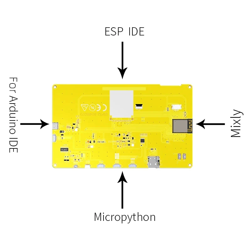 Display Inteligente com Tutorial para Arduino Esp32-s3 Lvgl Rgb Lcd Módulo Tft Hmi 8m Psram Flash 16m Wi-fi Bluetooth 800x480 Tutorial - Imagem 5