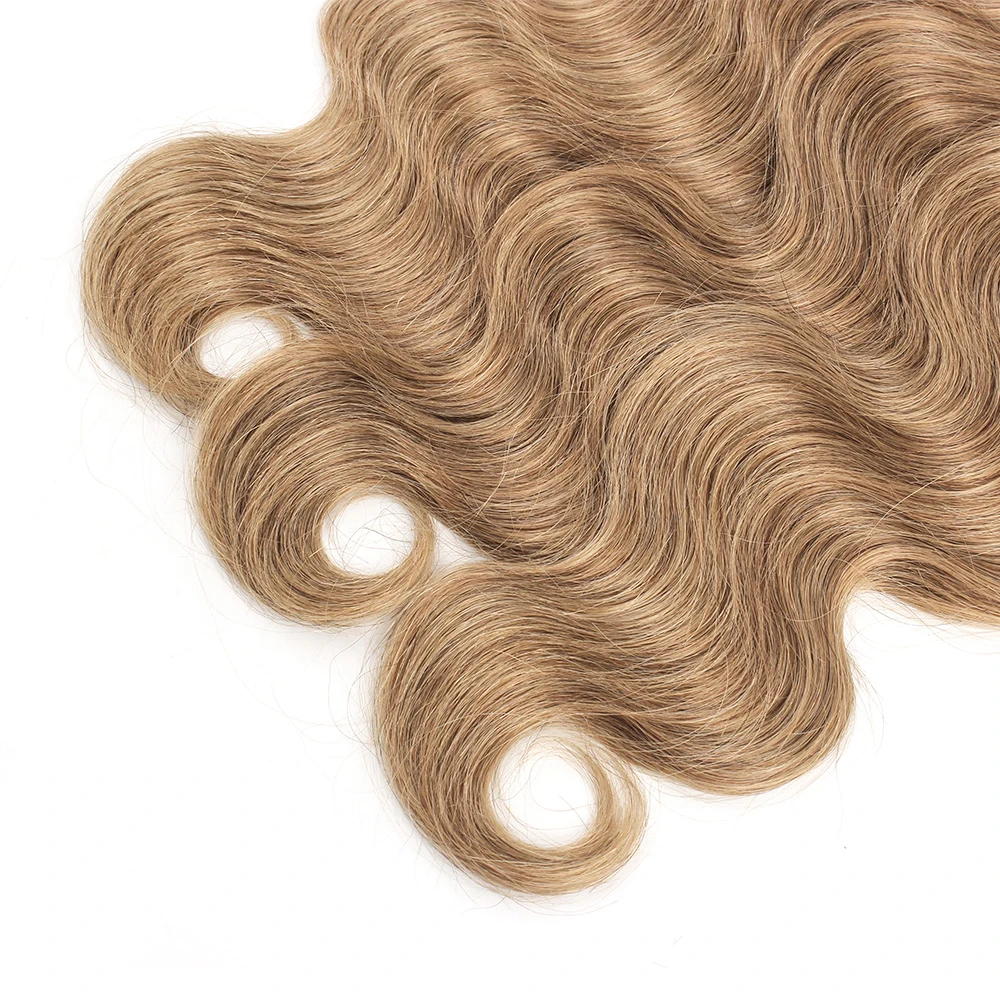 16-30 inch 1 Bundle Human Hair Weave Body Wave #27 Honey Blonde #8 Ash Blonde #30 Ginger Brown Human Hair Extension Bobbi