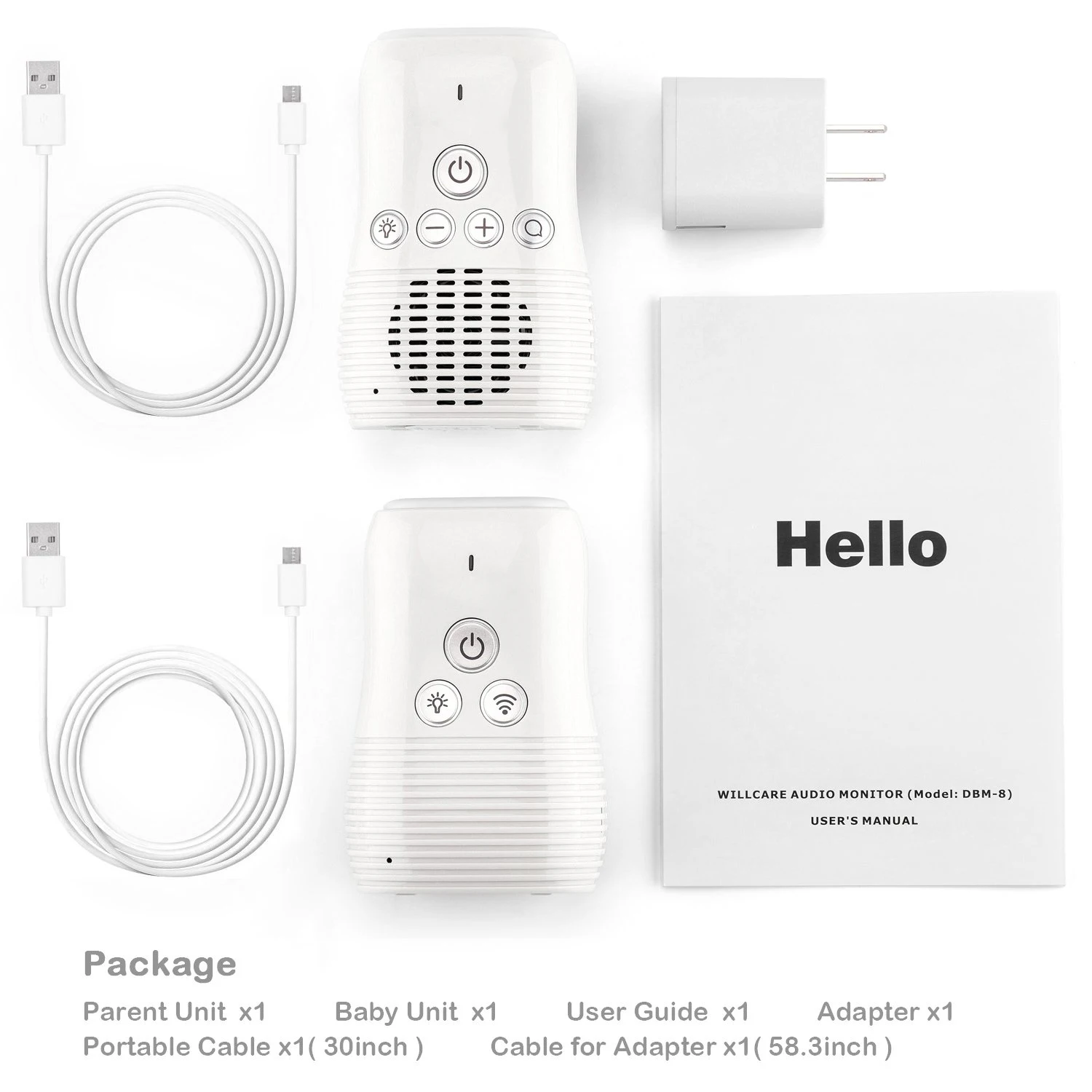 2.4Ghz Wireless Baby Monitor Small Portable Audio Two-way Audio Function Intercom Rechargeable Battery Wireless baby monitor