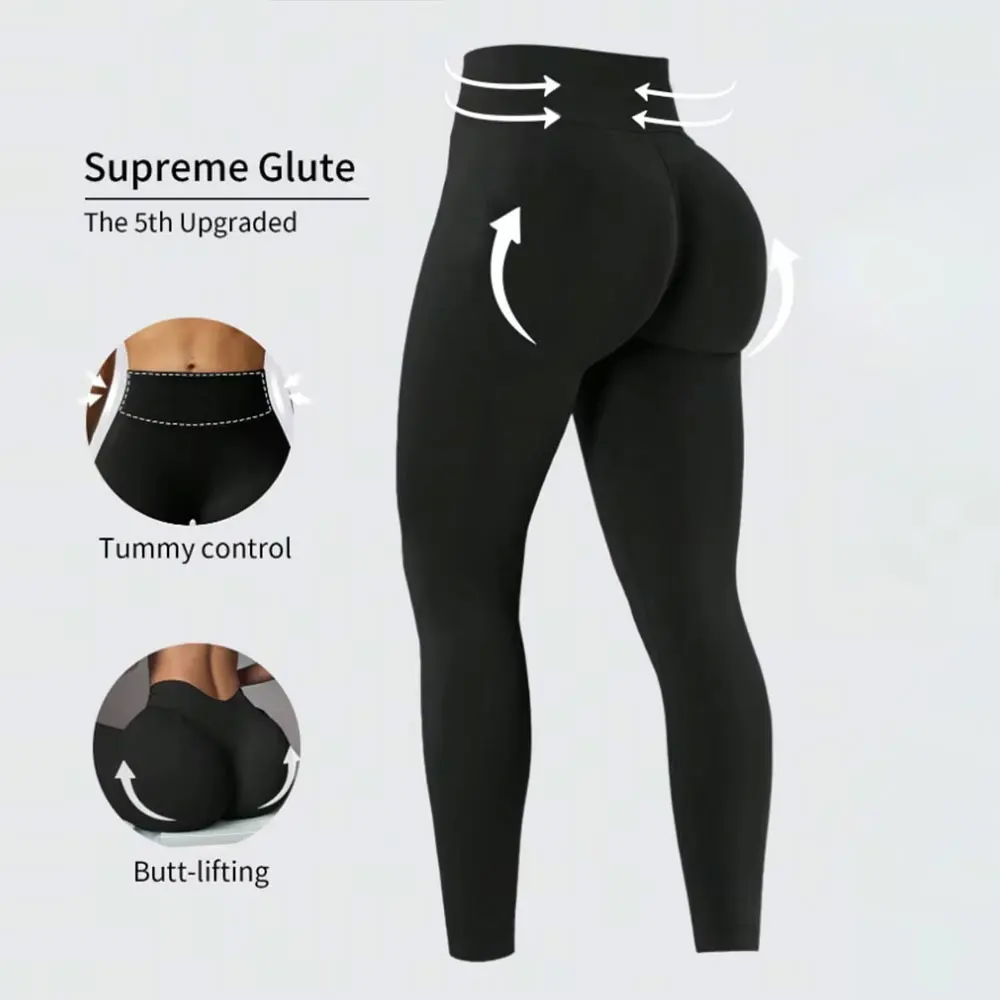 Christmas High Waist Tummy Control Butt Lifting Yoga Leggings Slim Fitness Workout Pants Black Stretchy Athletic Womens Trousers 1