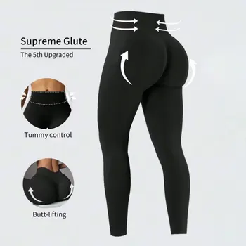 Christmas High Waist Tummy Control Butt Lifting Yoga Leggings Slim Fitness Workout Pants Black Stretchy Athletic Womens Trousers 1