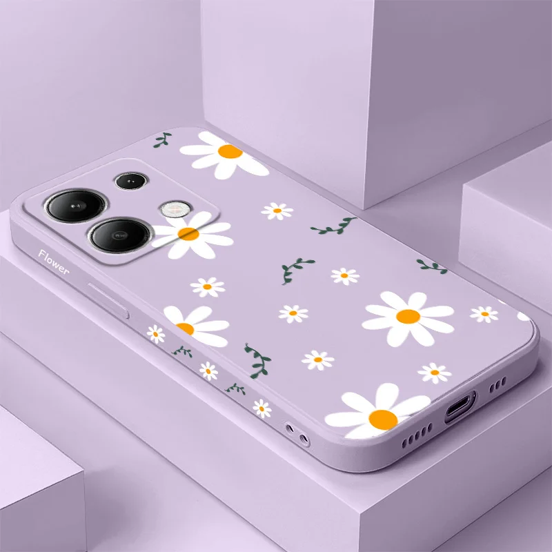 Grass Daisy Liquid Silicone Phone Case Cover - Elegant and Durable Design