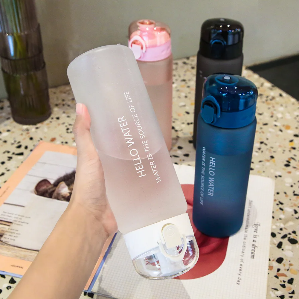 2300ml Large Capacity Water Bottle - BPA Free Transplastic Bottle With Tick Marks, Leak Proof Lid
