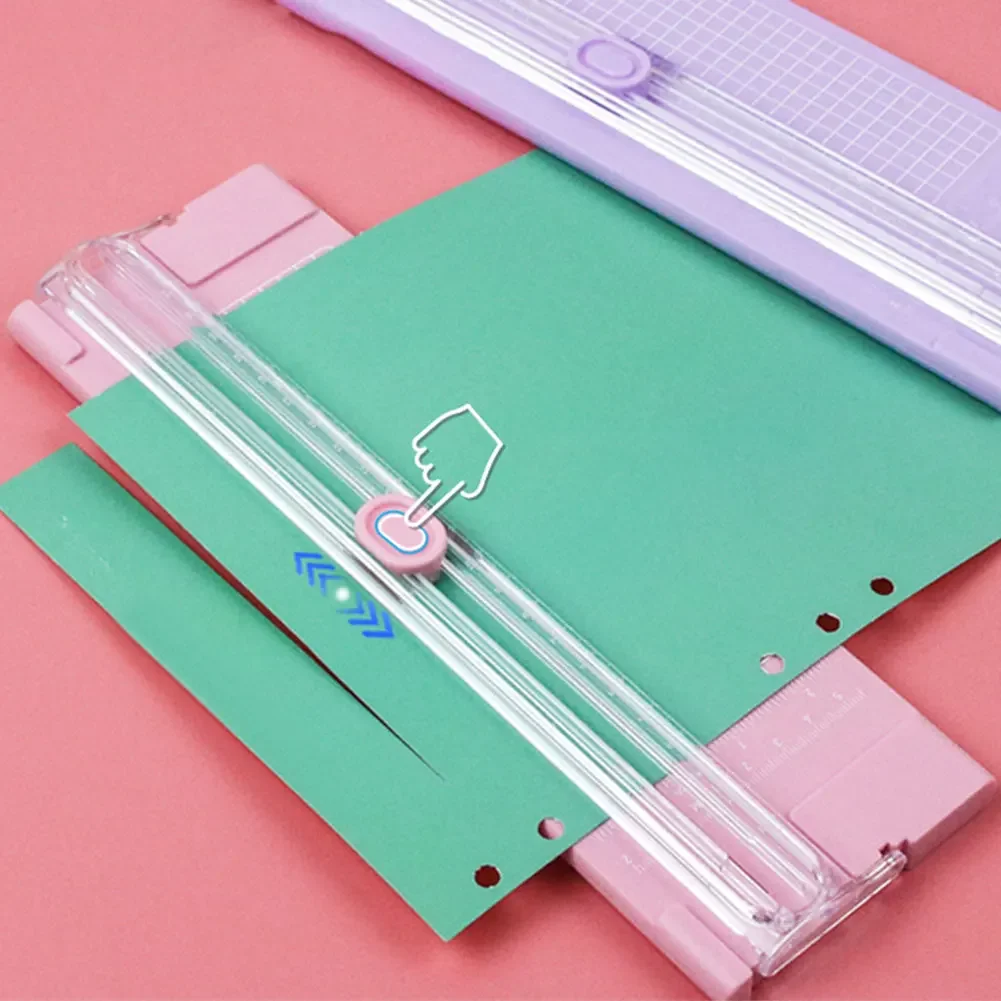 A4 Bidirectional Cutting Paper Cutter with Pull-out Ruler Plastic Base Paper Trimmer Lightweight Scrapbook Cutting Machine