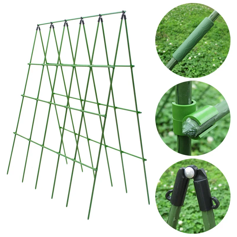 Plant Stakes Garden Flower Climbing Vine Rack Pillar Plastic Coated Steel Pipe Plant Trellis