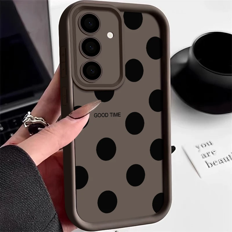 Chic Black Polka Dot Silicone Phone Case