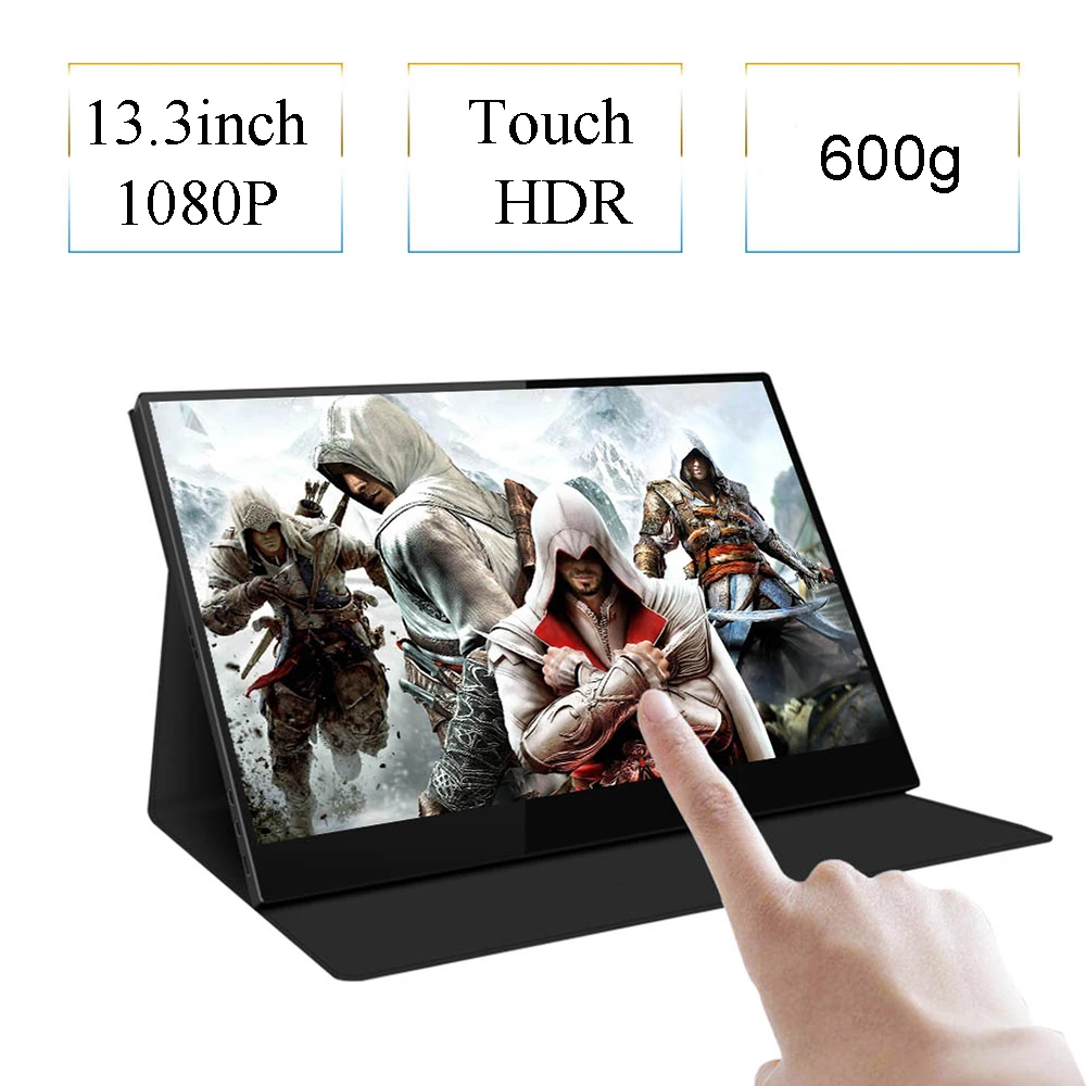 13.3 Inch 1080p Portable Monitor For Ps4 Pro Switch Xbox Pc Laptop Game  Touch Screen For Samsung Dex Huawei Emui Tnt Windows - Lcd Monitors -  AliExpress