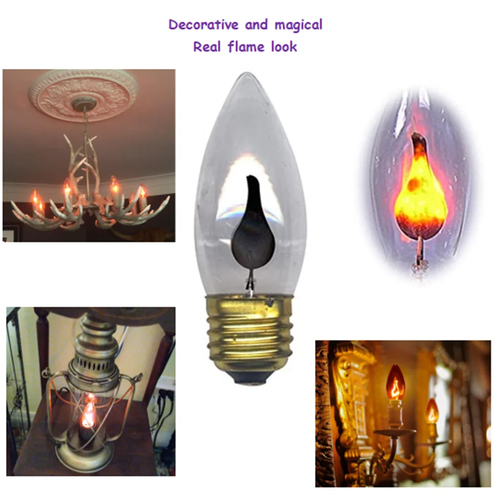 6Pack Flicker Flame Magical Candelabra Decorative Light Bulb E26/E27