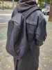 American High Street Nylon Zipper Double oulder Bag Trendy Brand School Bag Bla Large Capaci Bapa for Daily Commuting