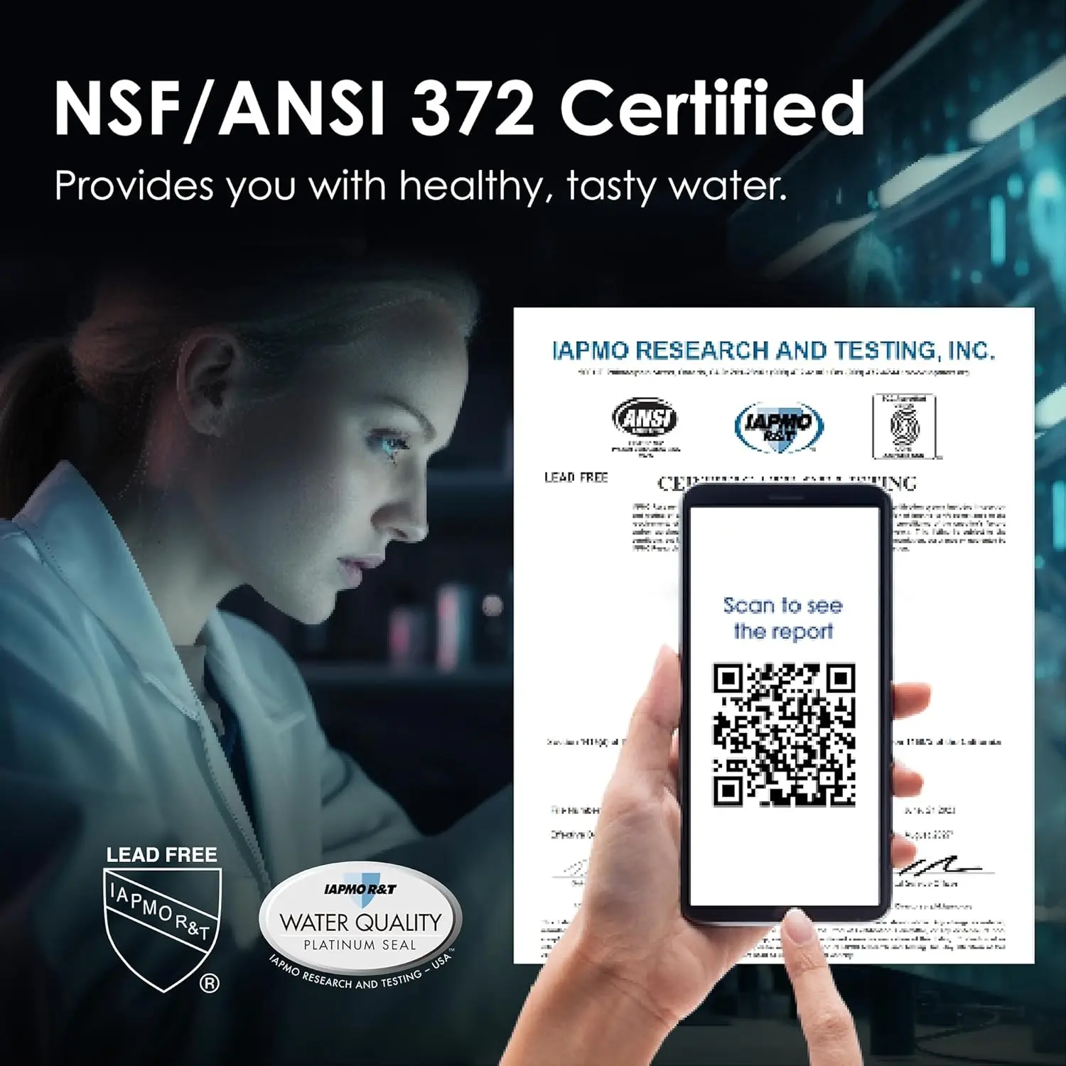 1  Reverse Osmosis System, Hot and Cold Water Dispenser, NSF/ANSI 58 Standard,  Water Cooler, 4
