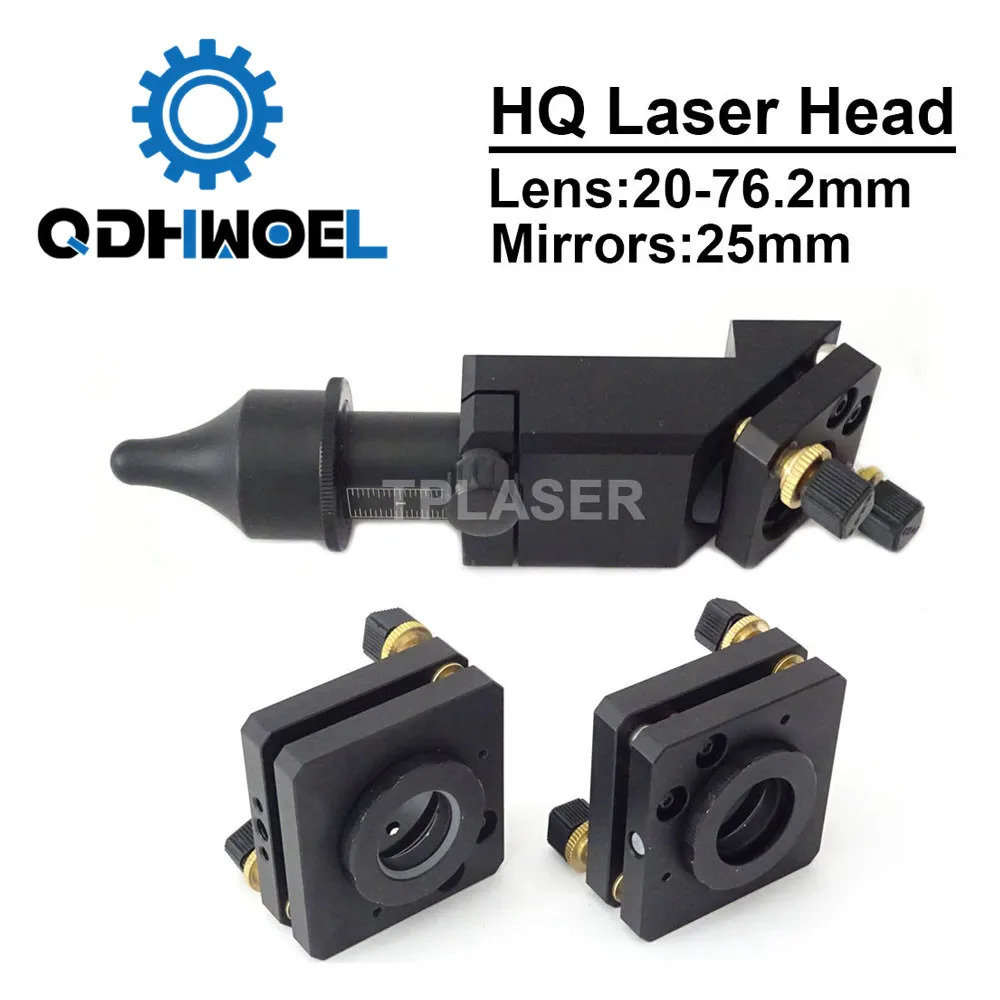 

QDHWOEL CO2 Laser lens Head Mirror Mount 20-76.2mm Focus Length 25mm Mirrors for Co2 Laser Engraving and Cutting Machine