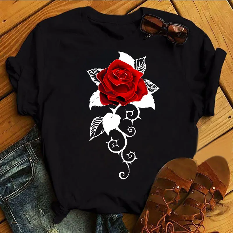 

2023 New Couples Lovers Shirts Day Print Women's Short Valentine's Day Tops T-Sleeve Neck O Men's Women's Blouse