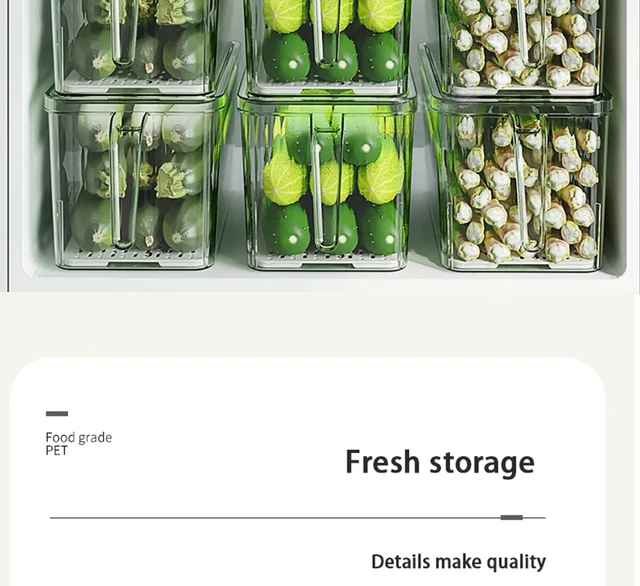 Organizador de nevera de cocina, recipientes de plástico para alimentos con  tapas, cajas de almacenamiento para congelador, para carne, verduras, queso,  frutas, condimentos : : Hogar y cocina