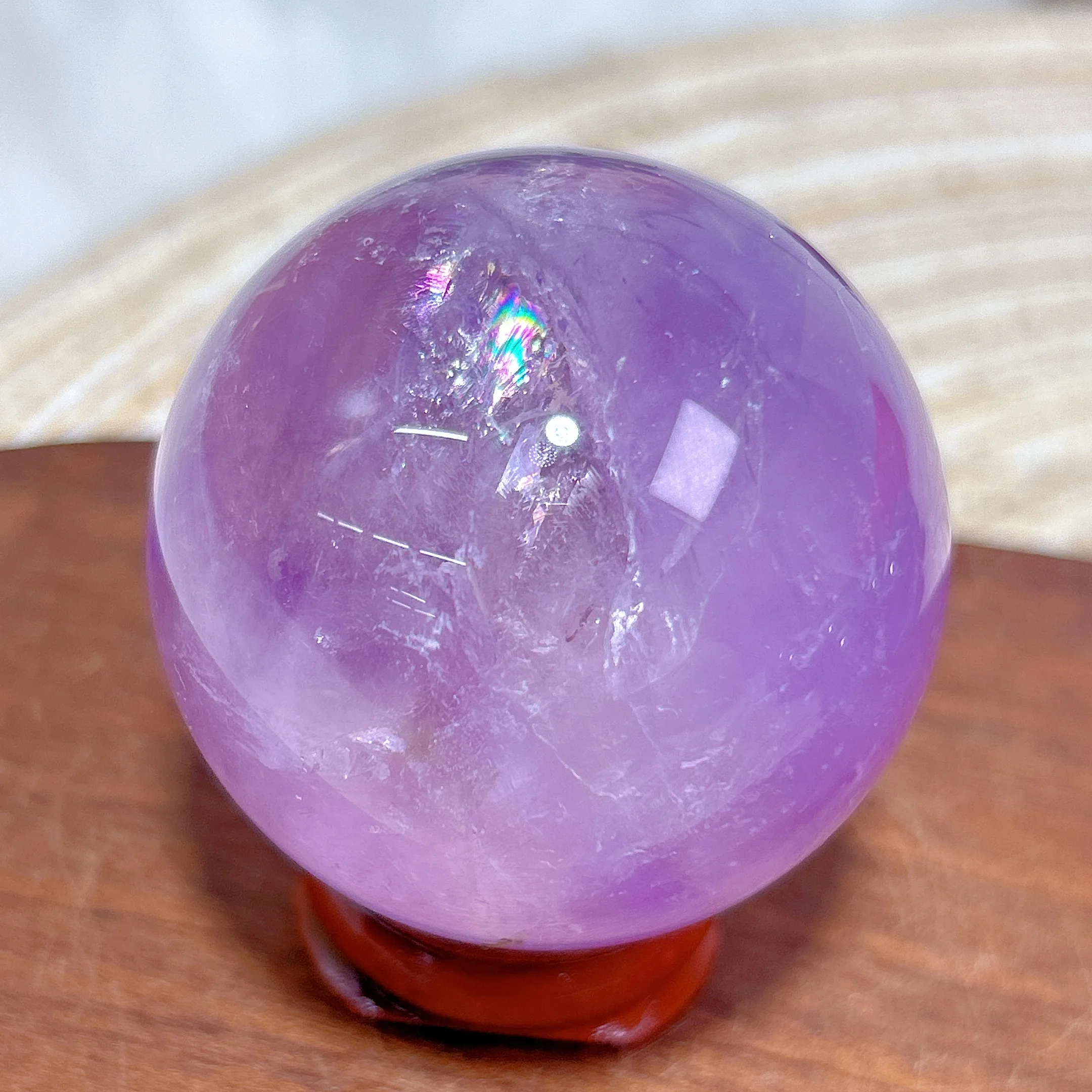Brazil Amethyst Sphere Rainbow Ball High Quality Natural Crystals Healing Gemstones Home Decorations Room Decor Mineral Gift 2