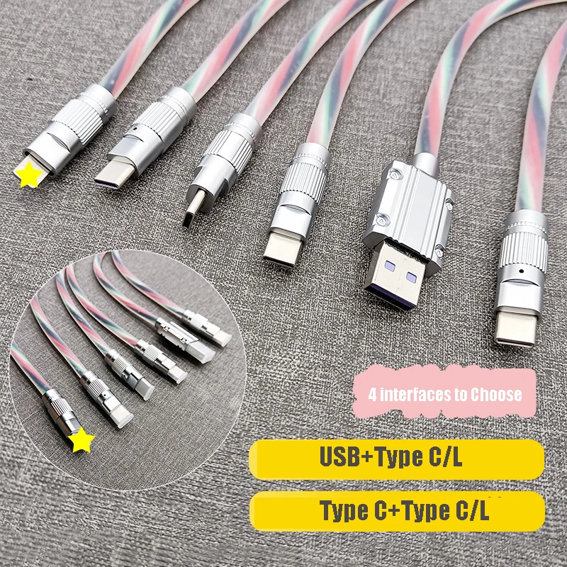 Zinc Alloy Data Cable Silicone Data Cable Iphones Usb C Usb