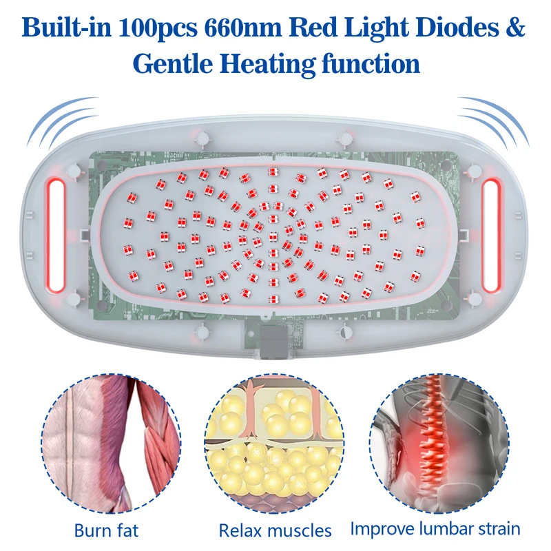 LED 다이오드 라이트 테라피 패널 100 nm, 적외선 및 적색광 치료 벨트 장치, 통증 완화를 위한 웨어러블 랩