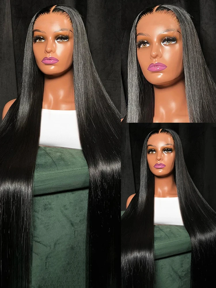 Glueless Wig Human Hair Ready To Wear Brazilian Transparent 13x4 13x6 Bone Straight Lace Frontal Wig 250 Density Wigs For Women