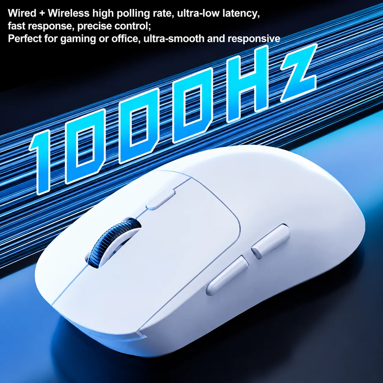 รูปสินค้า เมาส์เกมไร้สาย 2.4GHz ชาร์จได้ 4 สี โหมดคู่ บลูทูธ