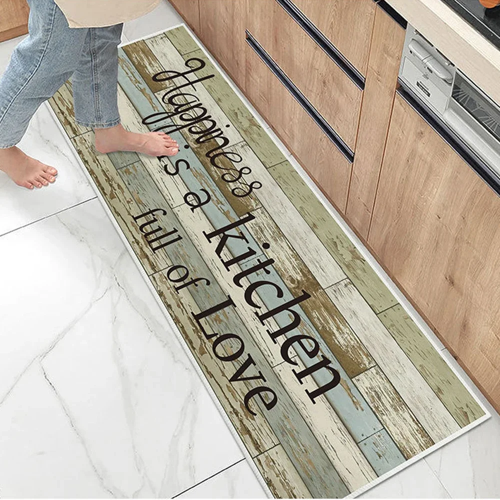 Creative Tableware Printed Kitchen Rug Bedroom Hallway Living Room Long Strip Carpet Anti-slip Decorative Soft Floor Mat 5