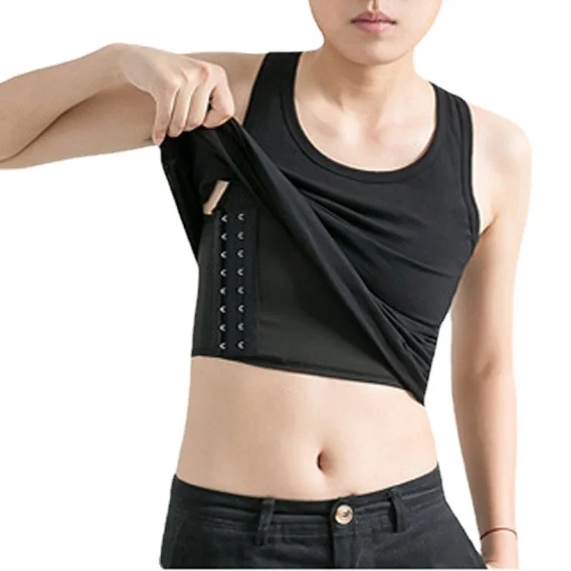 HaleyChan Plus Size Women's Chest Binder Tomboy Trans Lesbian Transgender FTM Vest Tank Top Bodice Corset (Can Be Worn Outside)