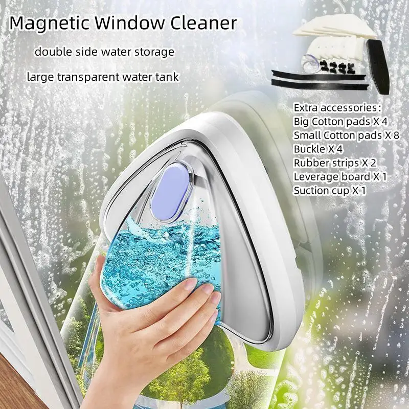 Magnetic Window Cleaner Double Side Automatic Water Discharge Wiper Glass Window Brush Cleaning Household Cleaning Tools