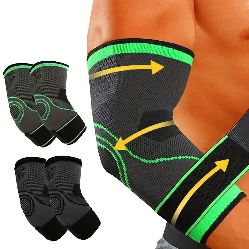 1PC Elbow Brace Fitness Weightlifting Bench Push Sports Wrapping Knitted Protective Elbow Strap Pressure Stabilizing Joint