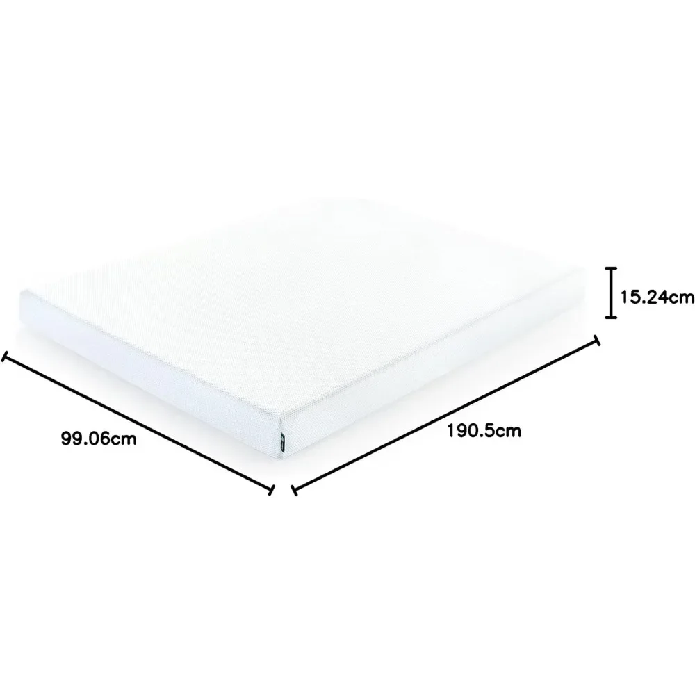 Mattress 6 inch Green Tea Cooling Gel Memory Foam, Fiberglass-Free, Cooling Gel Foam, Pressure Relief, Bed in a Box, Twin Beds 2